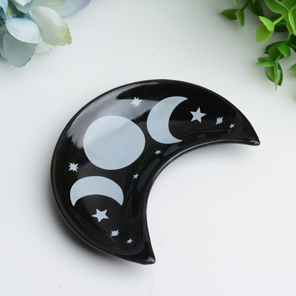 4 Zoll große Keramik-Mondschale für spirituelle Akzente im Zuhause