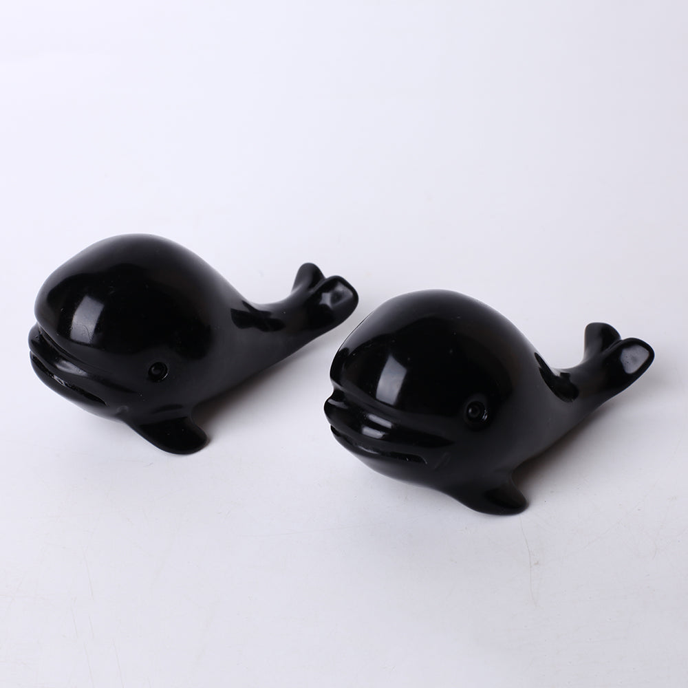 4-Zoll-Walschnitzfigur aus Obsidiankristall