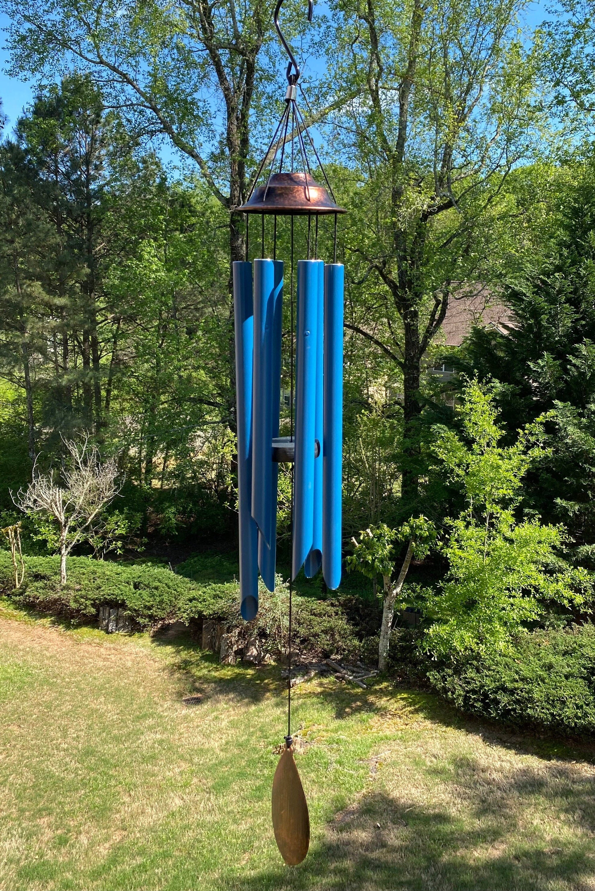 Turquoise and copper wind chime with tubular bells for 40 inch Metal Deep Tone Memorial