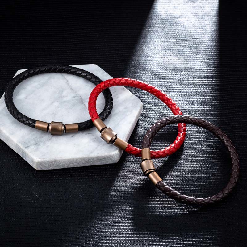 Unisex Vintage Rote Schnur Glücksarmband 4-5mm Lederseil