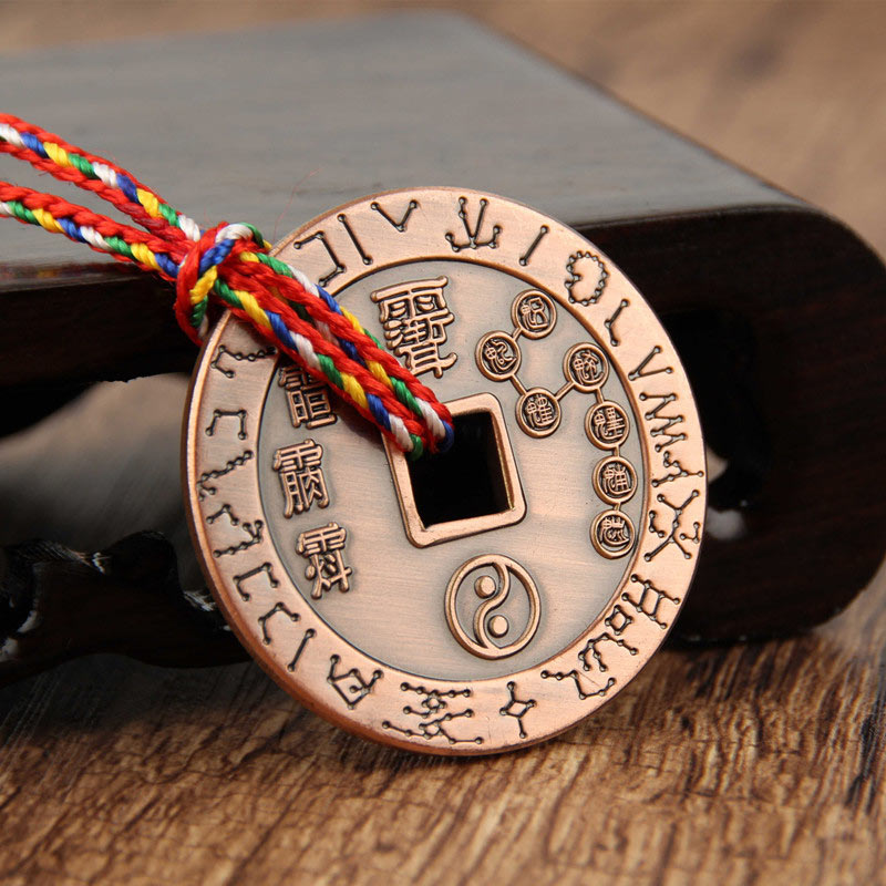 Copper Yin Yang Pendant for Balance and Protection 3.5cm