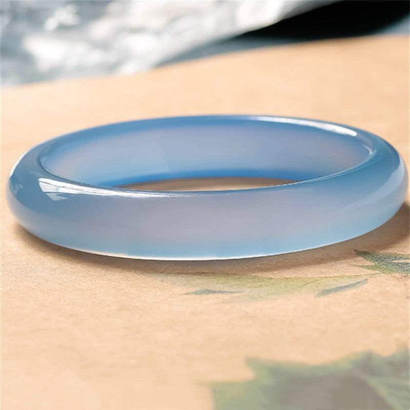 Armband mit emotionaler Balance aus blauem Chalcedon, 54 mm