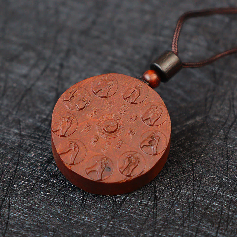 Vom Blitz getroffene Yin-Yang-Anhänger aus Jujube-Holz zum Schutz