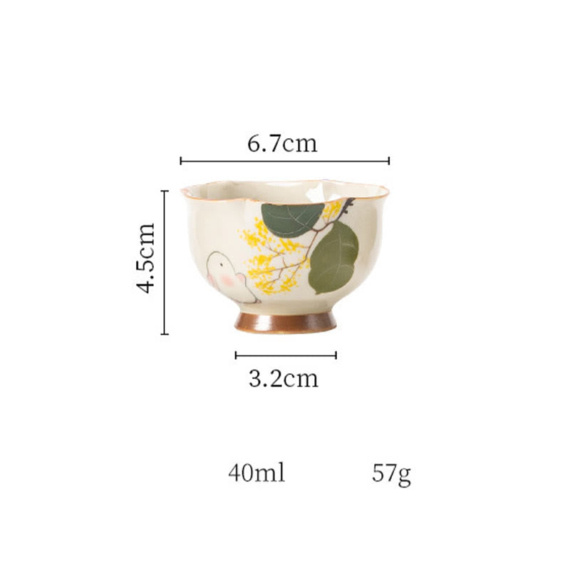 40 ml Osmanthus-Kaninchen-Teetasse aus Keramik für Kung-Fu-Teeritual