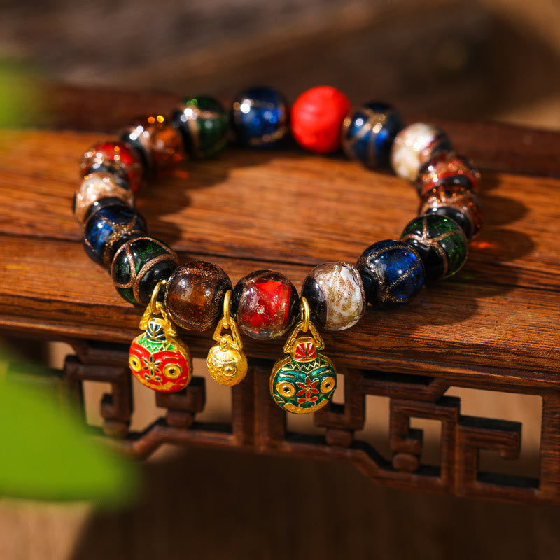 14MM Multicolor Cinnabar Bracelet for Wealth and Blessings
