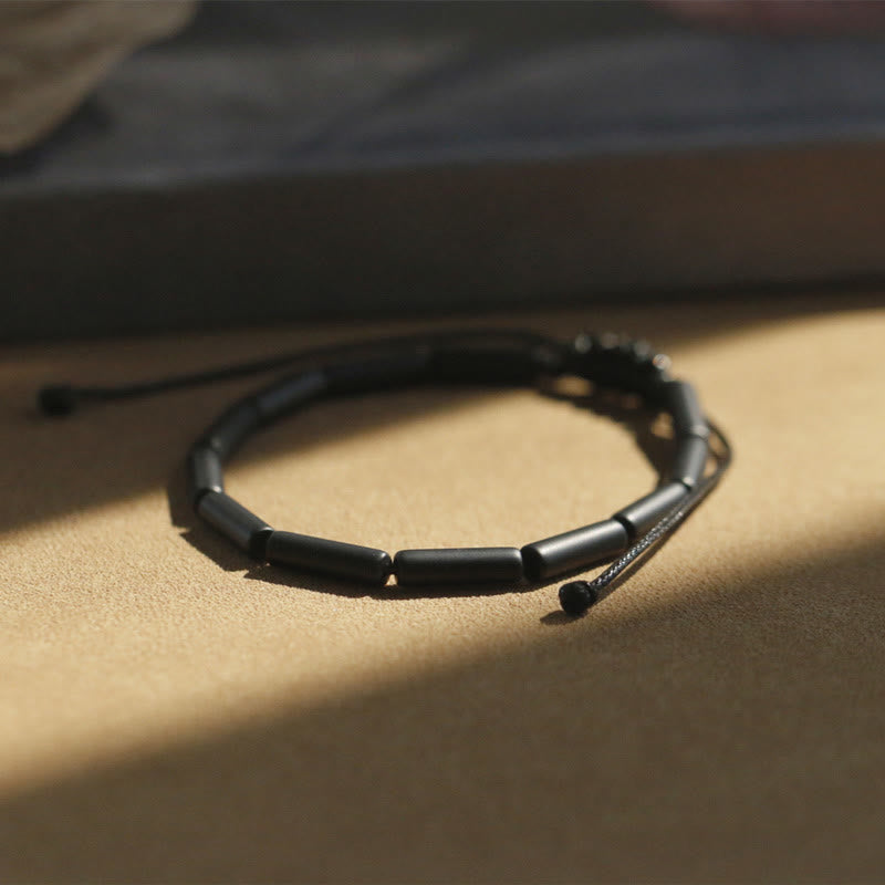 14mm Black Onyx Bead Bracelet for Support & Protection