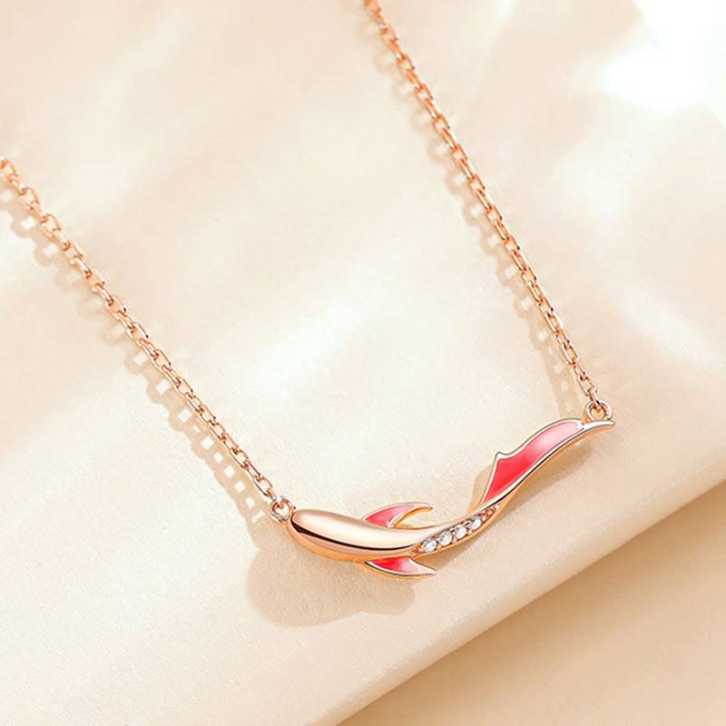 925 Sterling Silver Koi Fish Necklace for Luck Prosperity