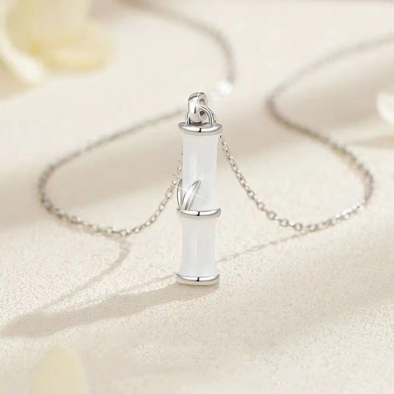 Kupfer Bambus Glückspaar Halskette 45cm Anhänger