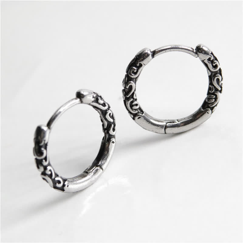 12mm Titanium Steel Balance Hoop Earrings for Spiritual Calm
