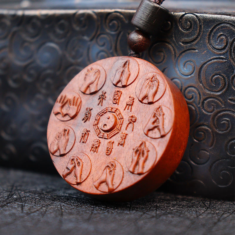 Vom Blitz getroffene Yin-Yang-Anhänger aus Jujube-Holz zum Schutz