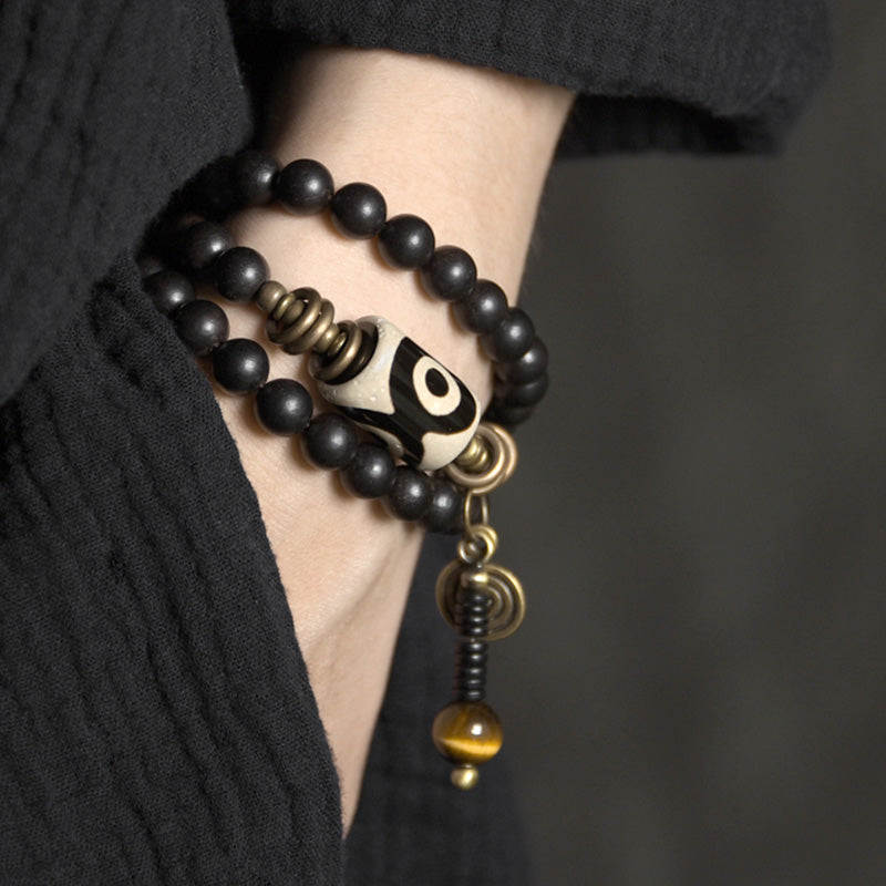 Ebony Wood Spiritual Protection Bracelet with Copper Beads