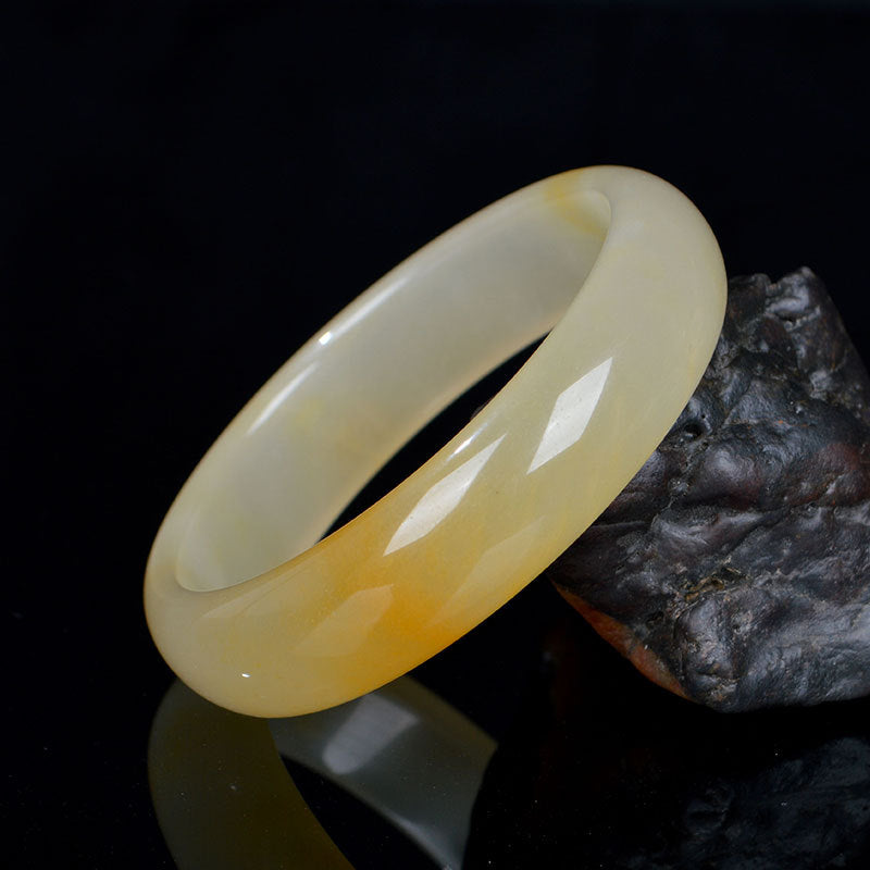 Goldener Seiden-Jade-Armreif, 56 mm, für Glück und Reichtum