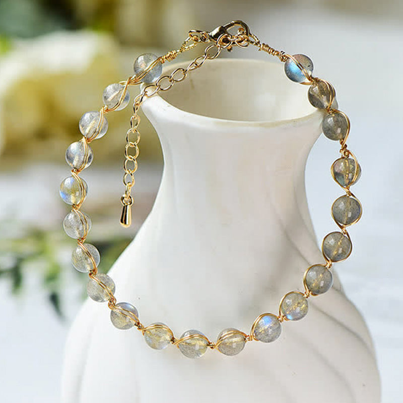 Moonstone 14K Gold Healing Bracelet for Positive Energy and Calm