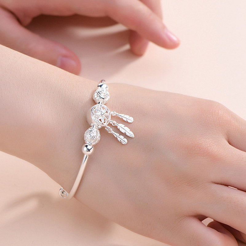 Traumfänger-Charm-Armband aus weißem Kupfer für Glück und Heilung