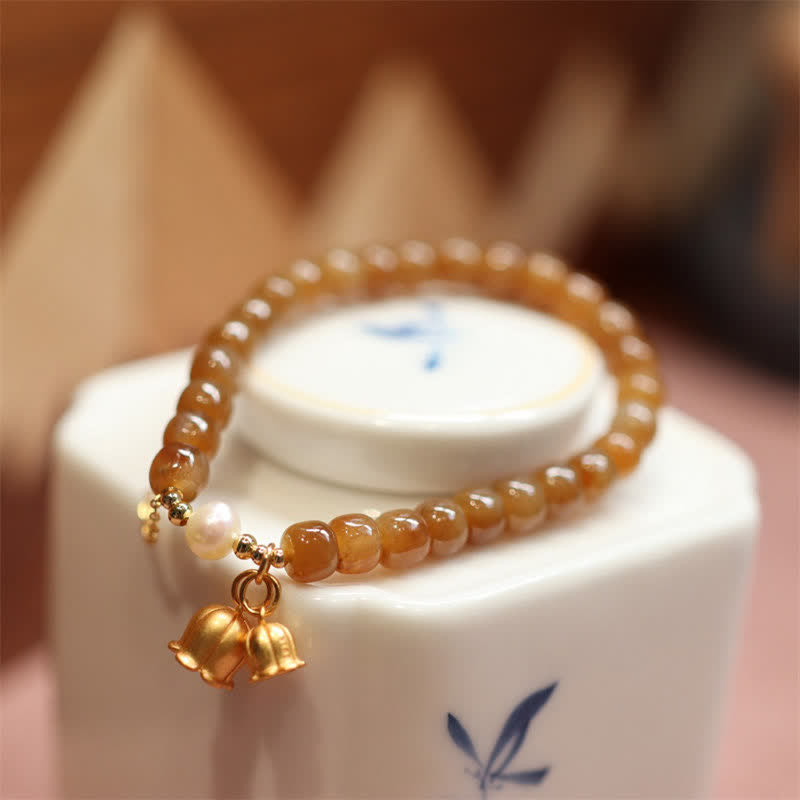 6 x 7 mm großes Hetian-Jade-Charm-Armband für Wohlstand und Überfluss