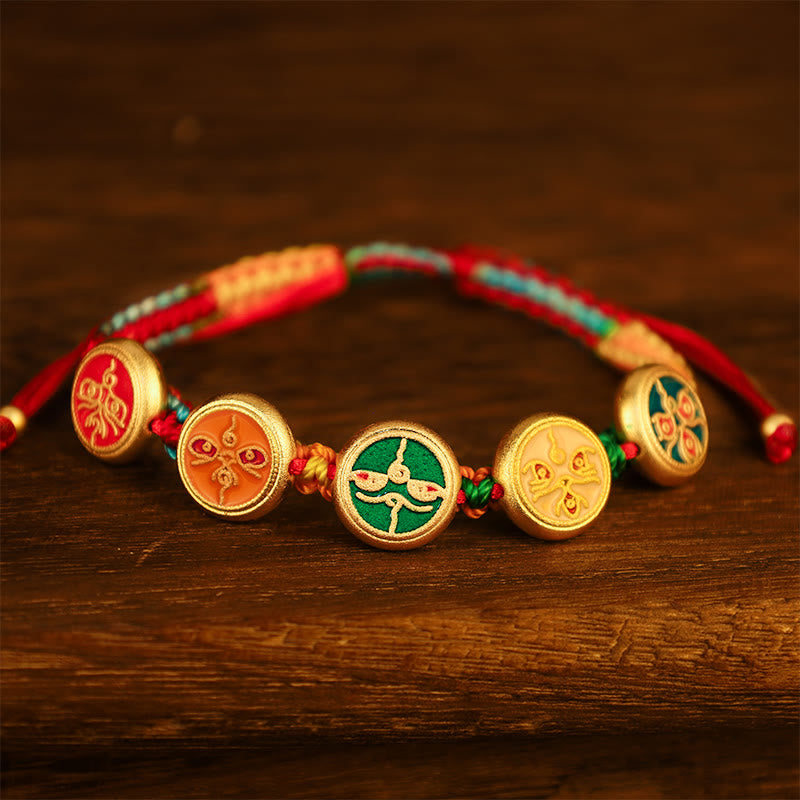 Tibetan Five Gods of Wealth Luck Bracelet | Prosperity Charm