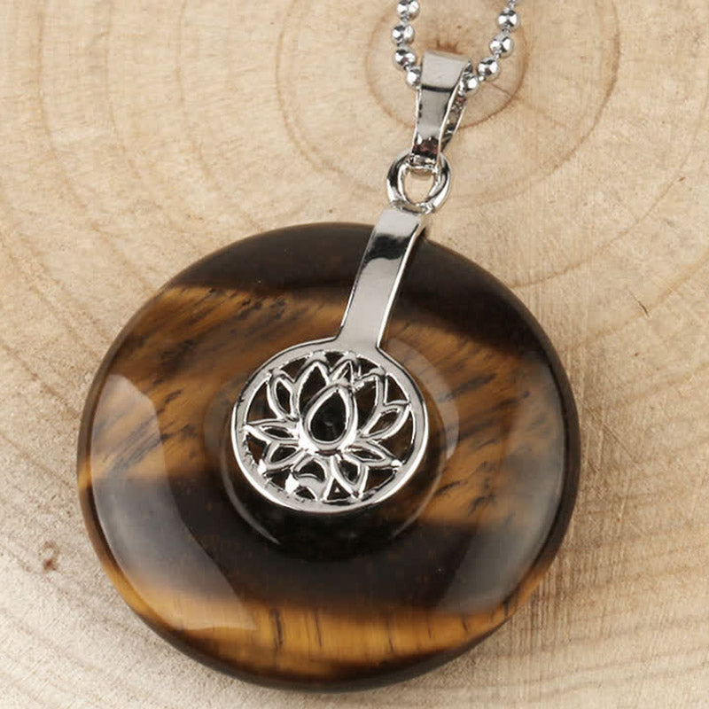 Verschiedene Kristalle Amethyst Pink Lotus Heilung Halskette