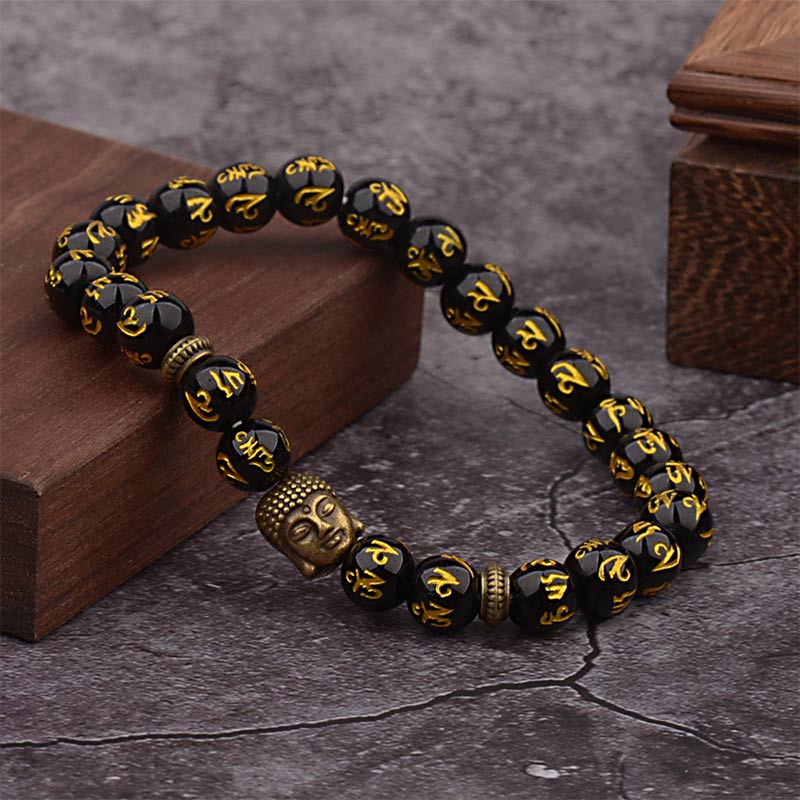 8 mm tibetisches Buddha-Mantra-Armband für Achtsamkeit