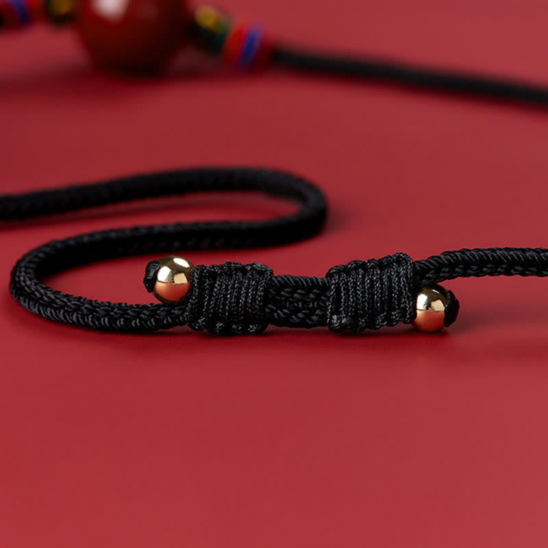 16 mm Halskette mit Segensanhänger aus Zinnoberperlen