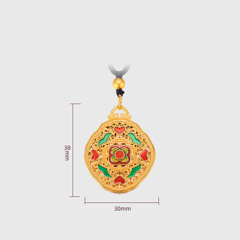 Kupfer Blume Liebe Herz spirituelle Halskette Anhänger