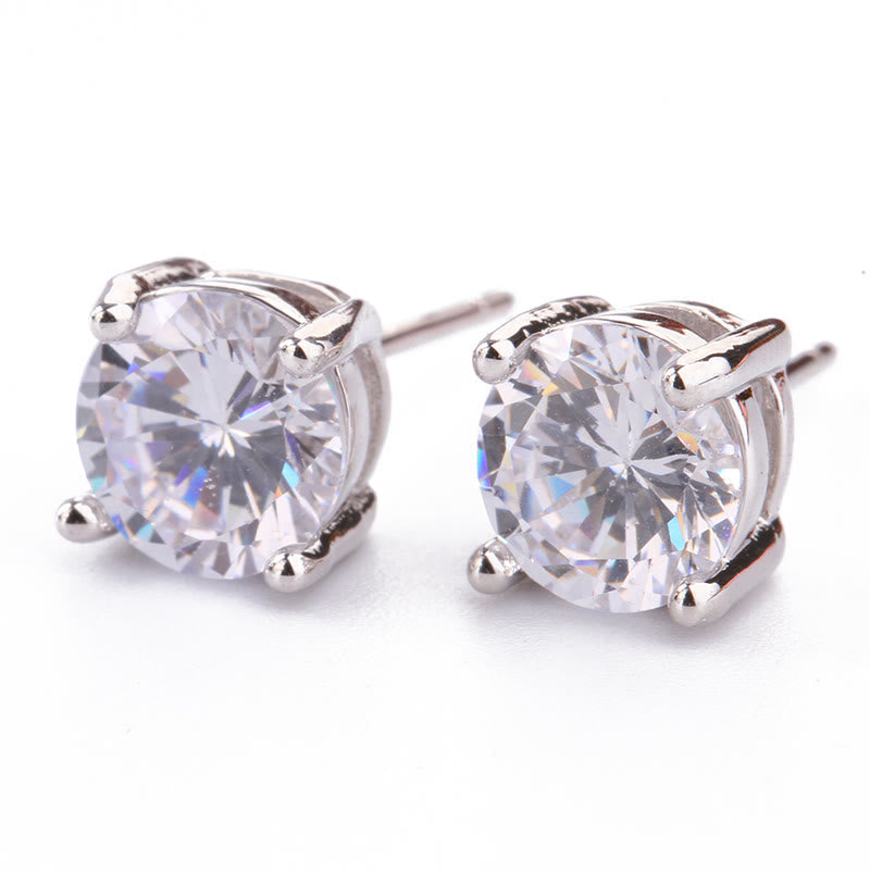 Unisex-Ohrringe mit natürlichem Amethyst und verschiedenen Edelsteinen, 7 mm