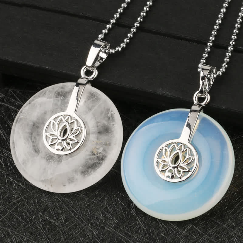 Verschiedene Kristalle Amethyst Pink Lotus Heilung Halskette