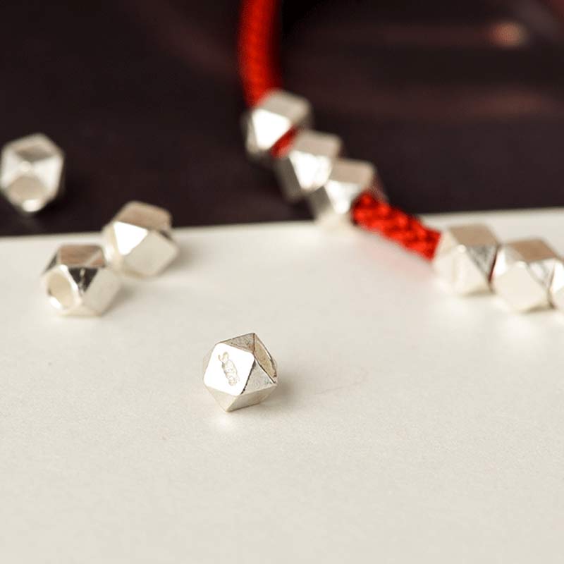 925 Sterling Silber Rote Schnur geflochtenes Armband Fußkettchen zum Schutz