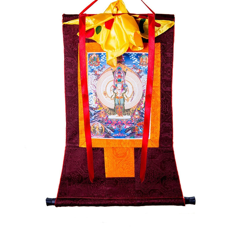 Tibetisches Avalokitesvara Thangka Wanddekor 60cm Segen