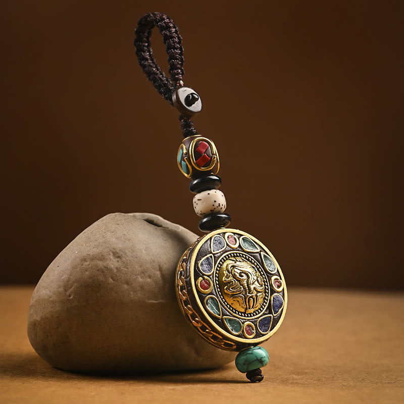 Om Mani Padme Hum Bodhi Seed Peace Schlüsselanhänger Charm