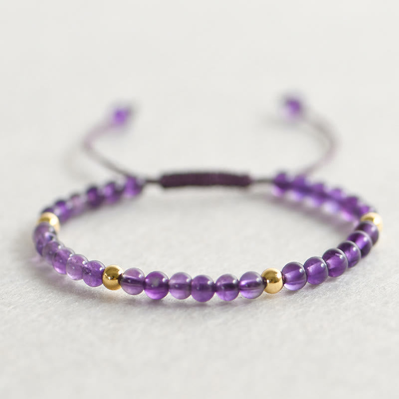 4 mm Amethyst & vergoldetes Stressabbau-Armband