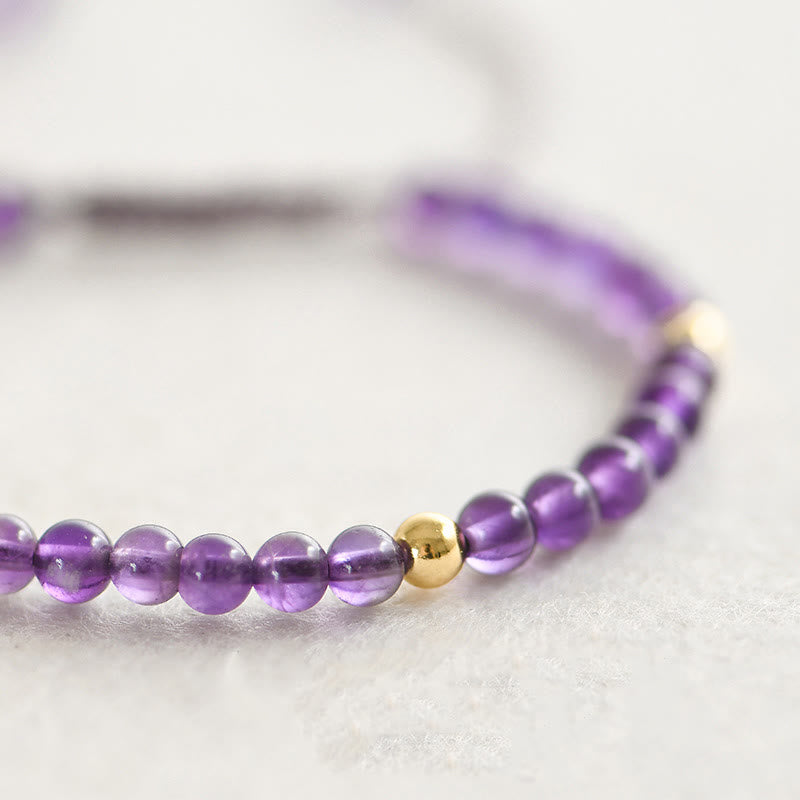 4 mm Amethyst & vergoldetes Stressabbau-Armband
