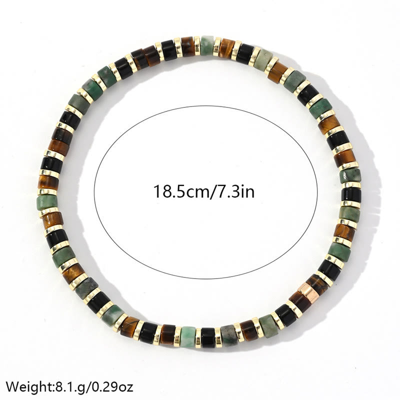 4 mm Hämatit Tigerauge Stützarmband Unisex