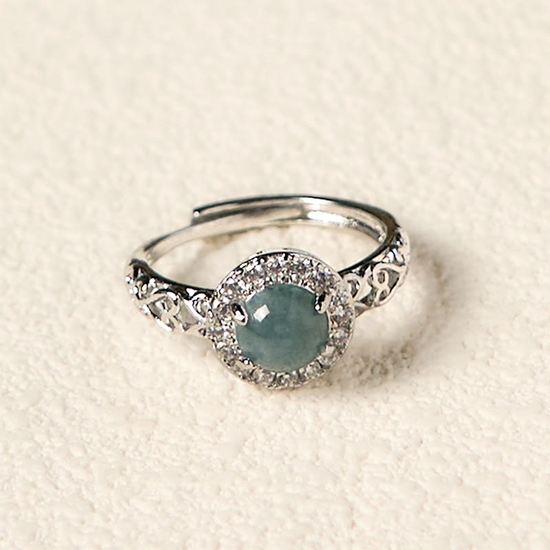 4 mm Hetian Jade Glücksring mit Ruyi-Stick-Muster