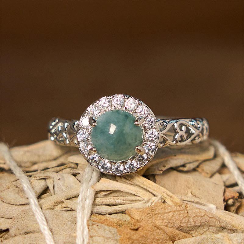 4 mm Hetian Jade Glücksring mit Ruyi-Stick-Muster