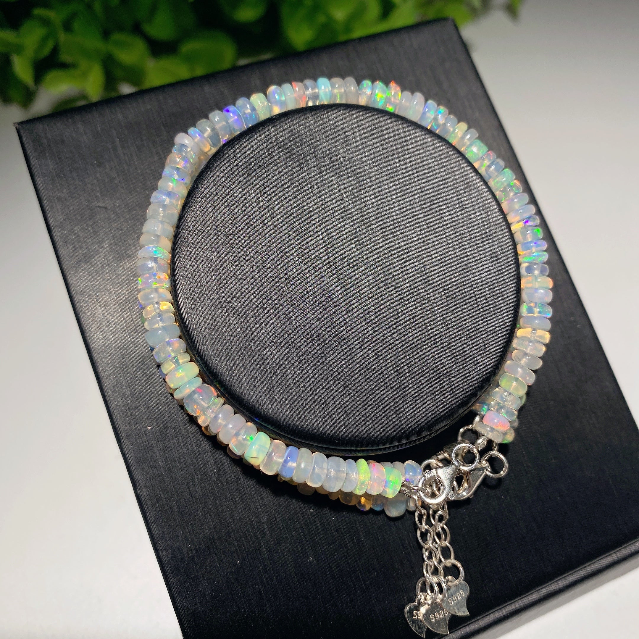 4 mm Regenbogen-Opal-Armband für spirituelle Heilung