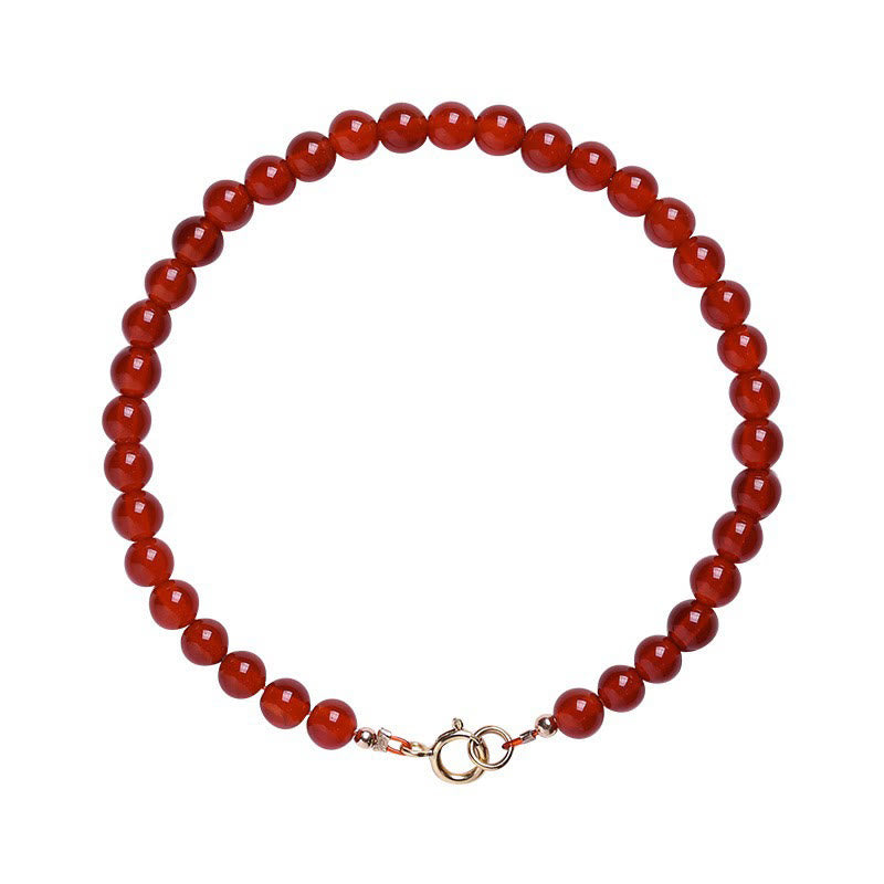 4 mm rotes Achat-Ruhearmband für emotionale Ausgeglichenheit