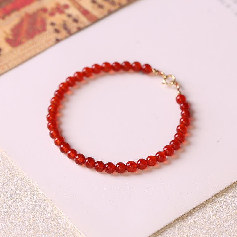 4 mm rotes Achat-Ruhearmband für emotionale Ausgeglichenheit