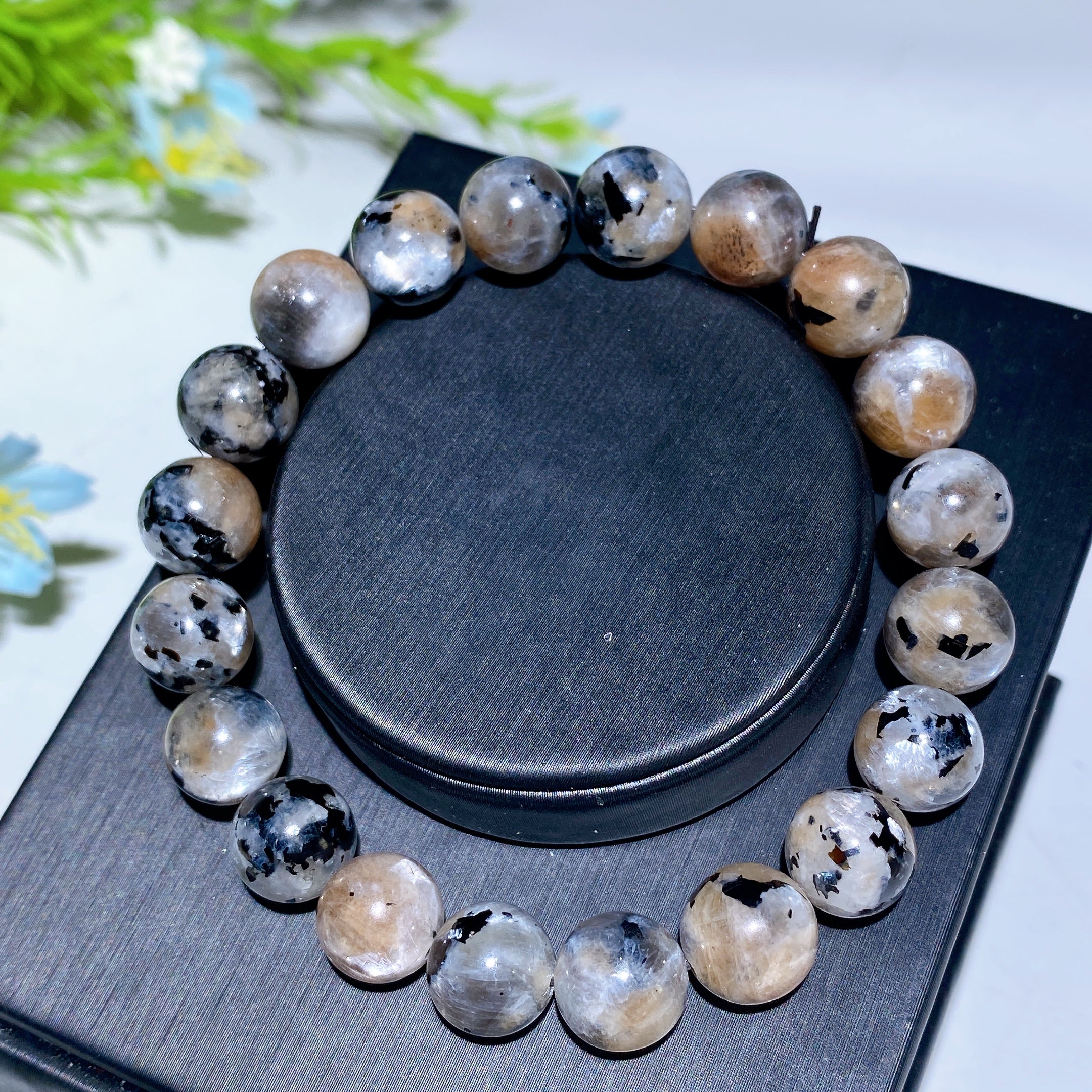 5-10mm Prehnite Moonstone & Ocean Jasper Healing Bracelet
