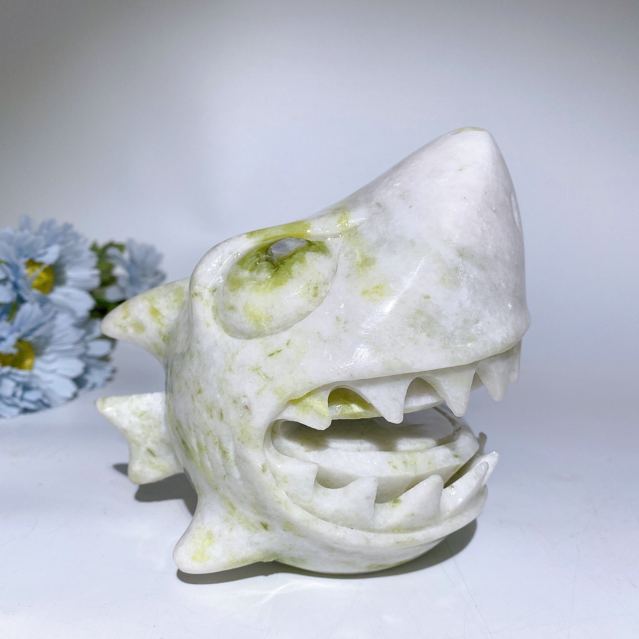 5,2" Jade-Haikopf-Kristallfigur