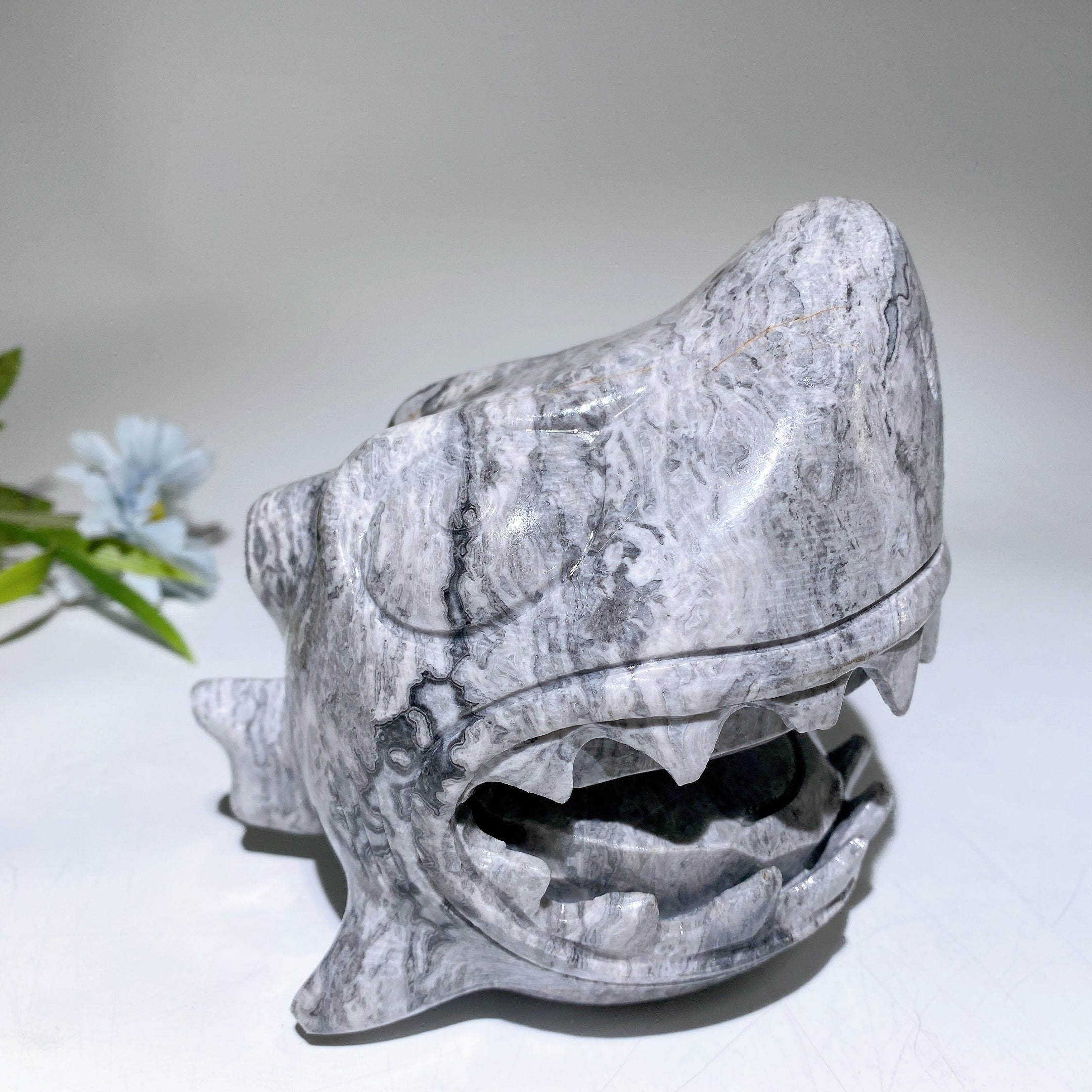 5,2" Jade-Haikopf-Kristallfigur