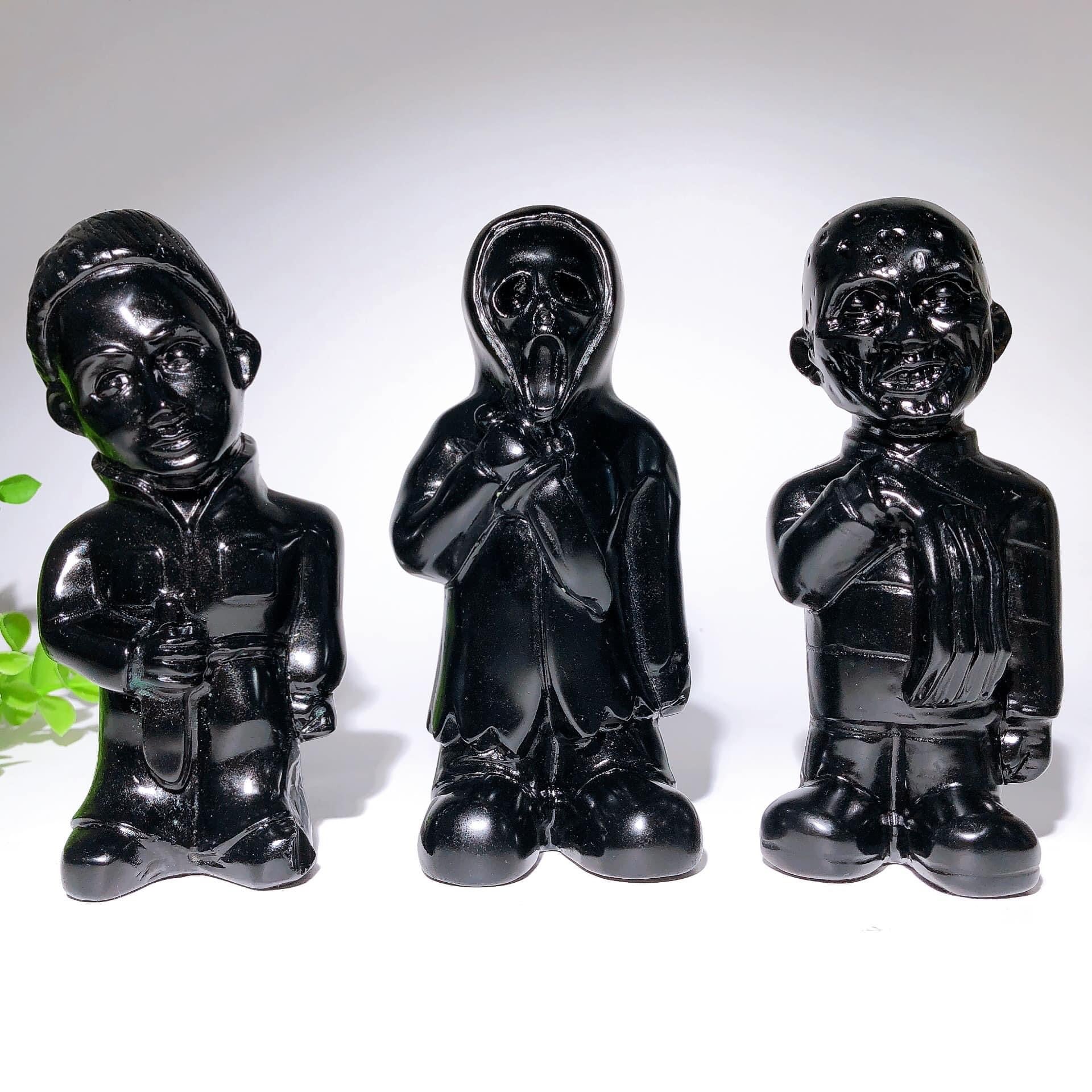 5.4 Inch Black Obsidian Killer Carvings Crystal Figurines