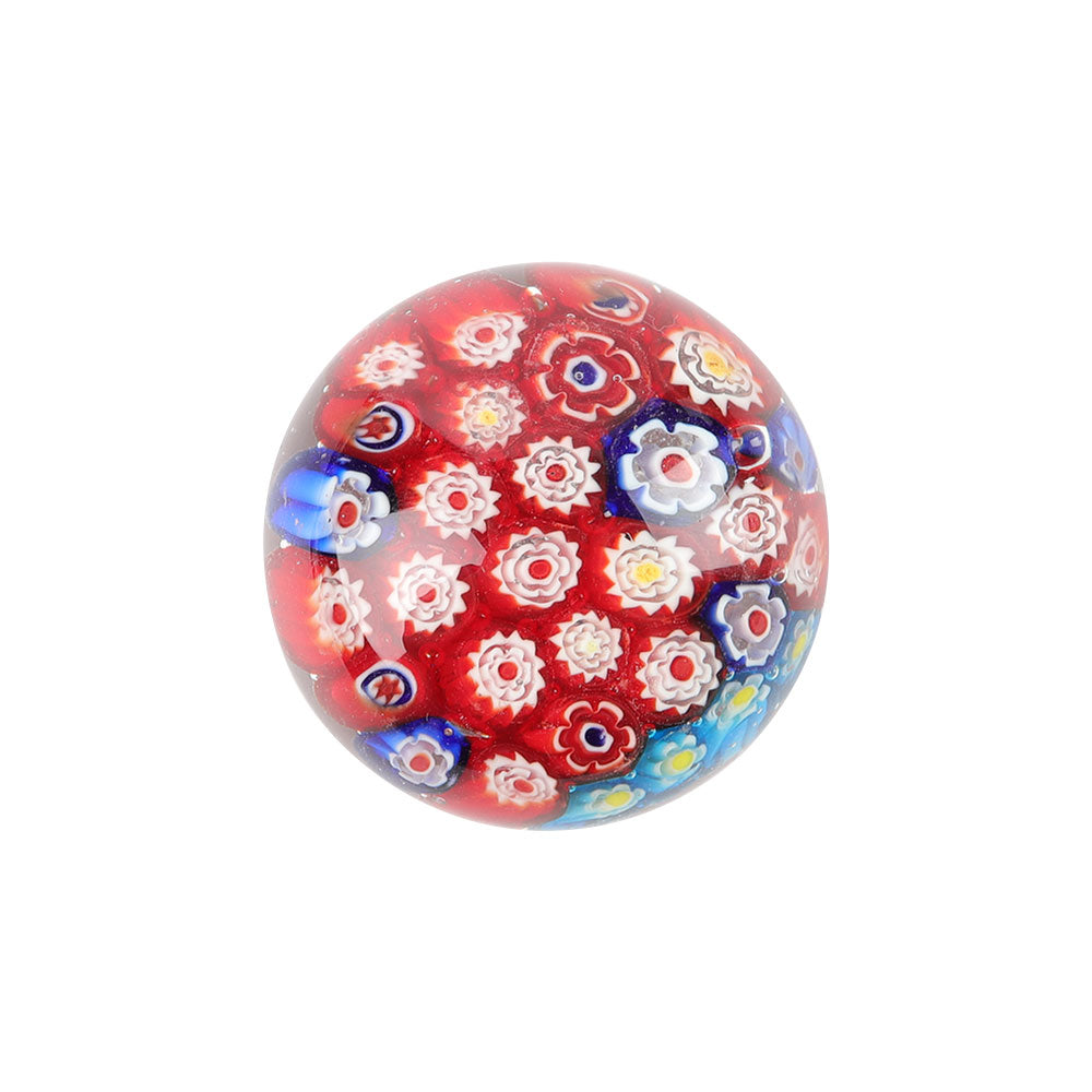 5,4 cm roter Palmstein aus Kunstharz mit Blumenmotiv zur Meditation