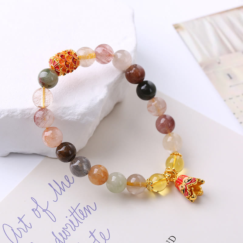 5,5–6,3 Zoll Rutilquarz Yin Yang Balance Armband