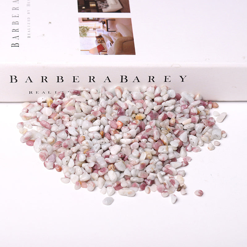 5-7mm Natural Pink Tourmaline Crystal Chips for Healing
