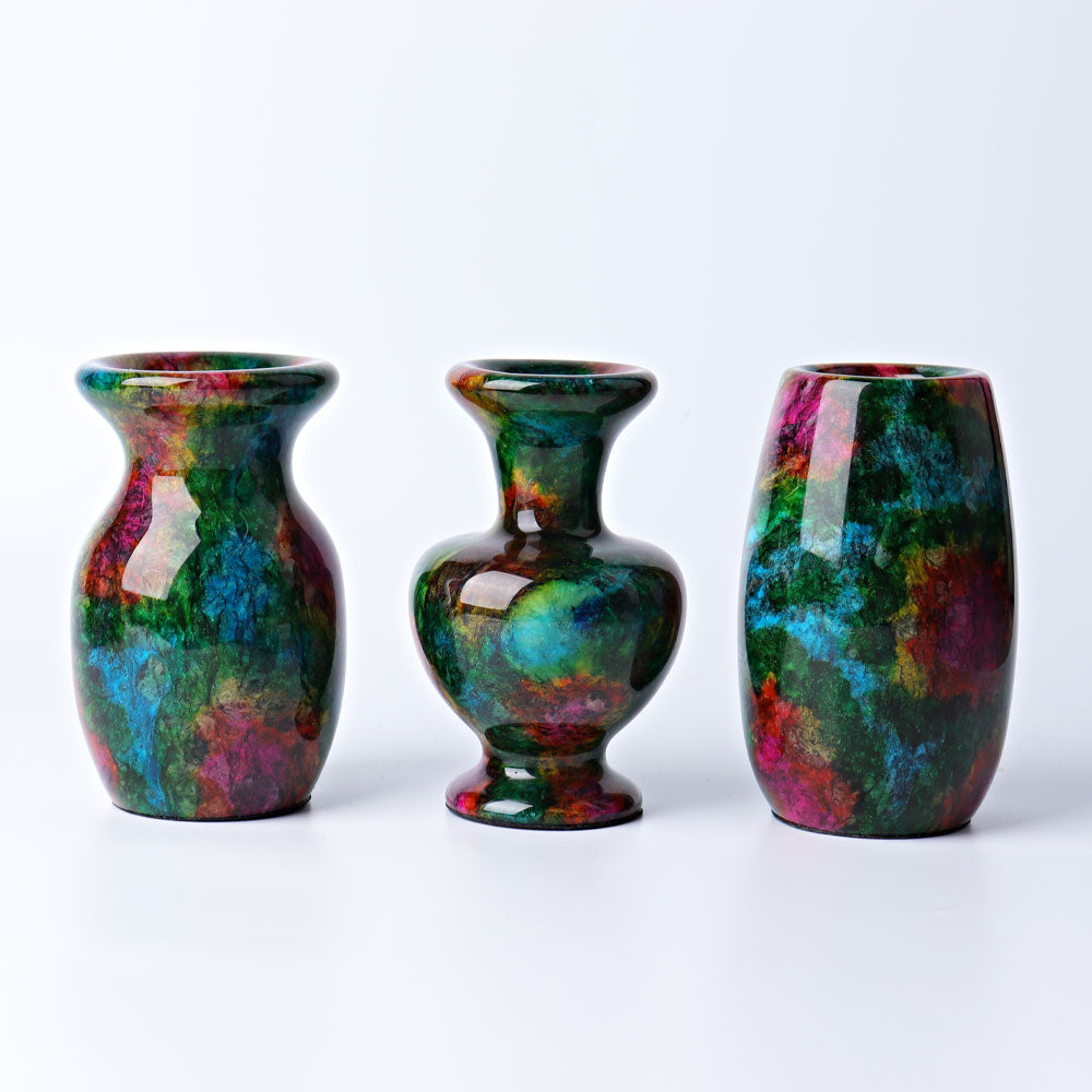 5 Zoll Sieben-Farben Jade Vase Mineral Probe