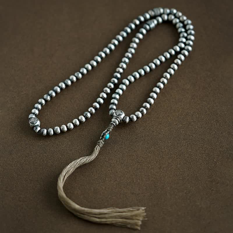 108 Mala Perlen Sterling Silber Rot Achat Türkis Vertrauen Armband