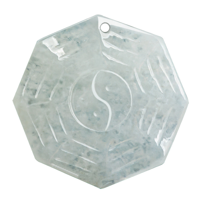 Natürliche Jade-Bagua-Yin-Yang-Glückskette für Wohlstand