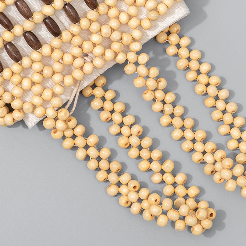 Eimertasche aus Holzperlen, 12 cm, für spirituellen Schmuck