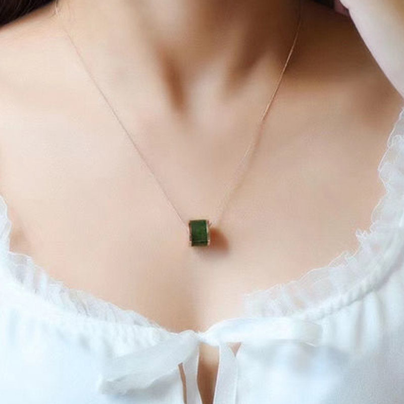 45 cm Cyan Jade Glückskette Anhänger für Erfolg