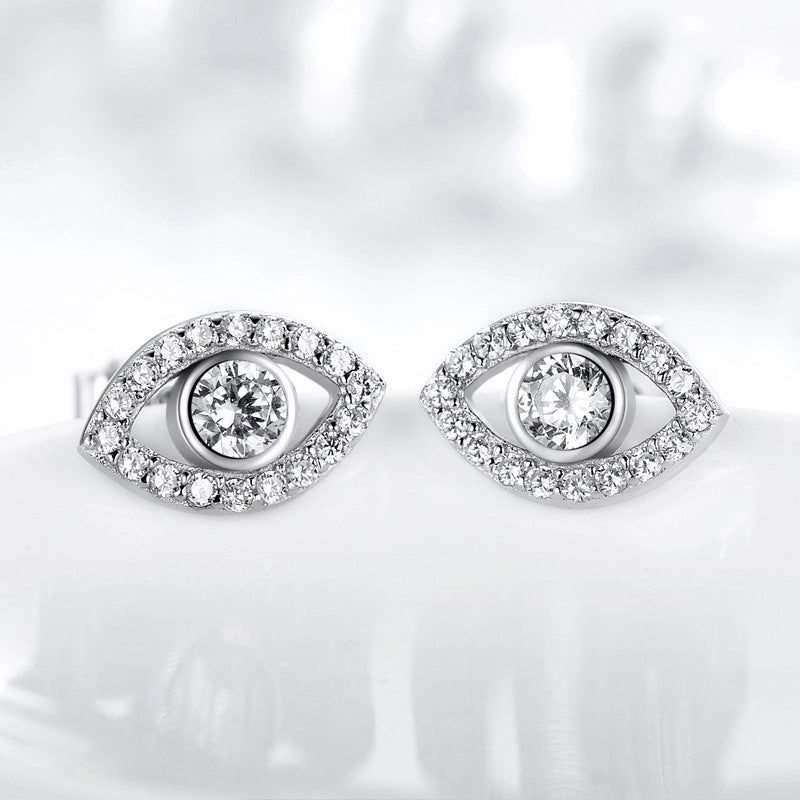 Sterling Silver Evil Eye Protection Stud Earrings